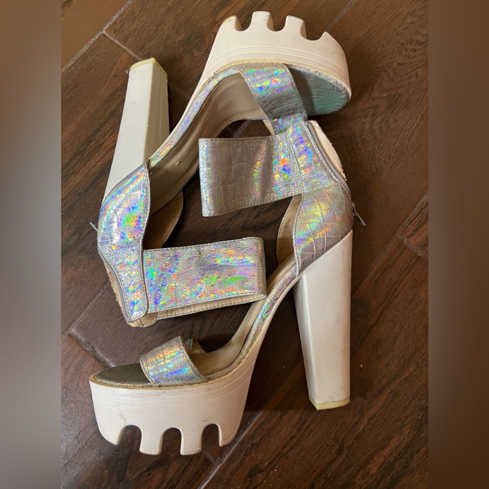 Iridescent Platform Heels | Color: Multi-Color / … - image 2